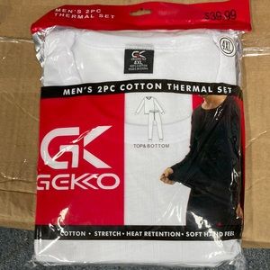 4 X-Large men’s 2 piece long Johns set white 100% cotton brand new